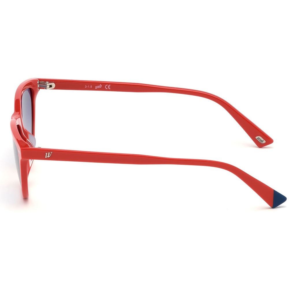 WEB EYEWEAR Women’s Sunglasses – Red Acetate Frame, Blue Lenses