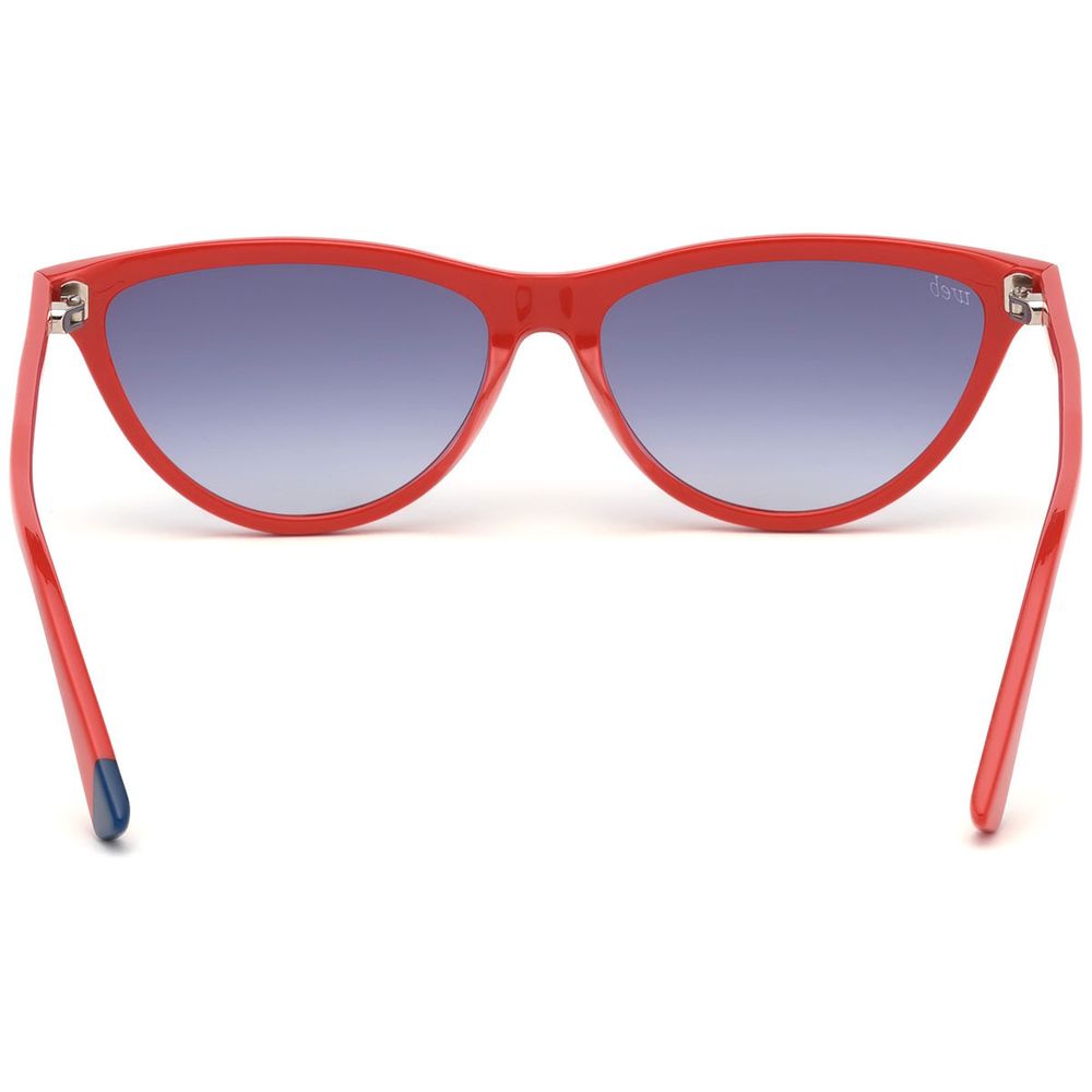 WEB EYEWEAR Women’s Sunglasses – Red Acetate Frame, Blue Lenses