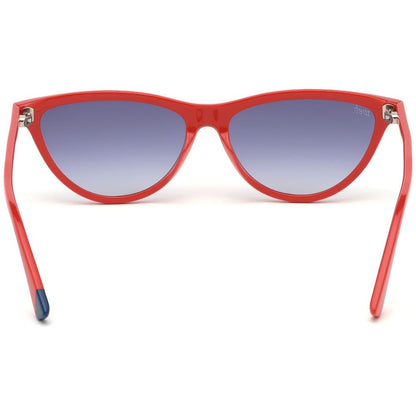WEB EYEWEAR Women’s Sunglasses – Red Acetate Frame, Blue Lenses