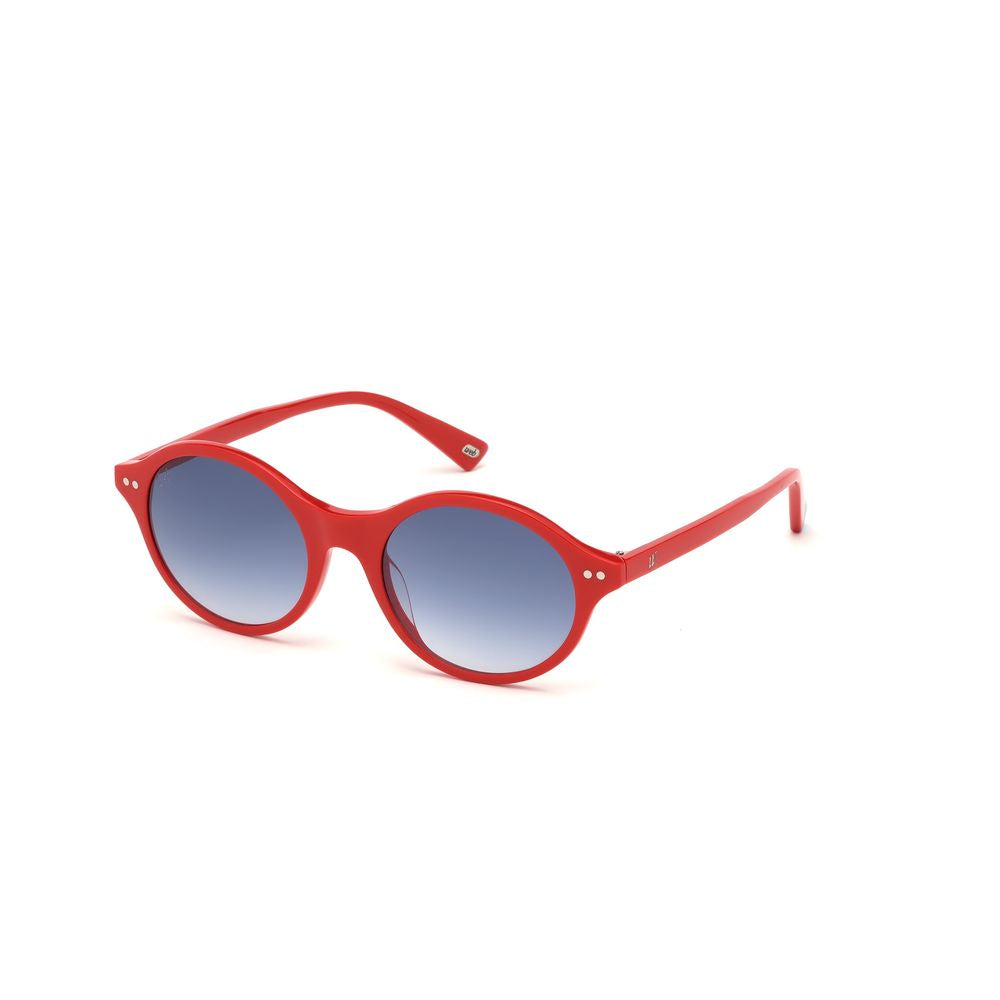 WEB EYEWEAR Women's Sunglasses – Red Plastic Frame, Blue Gradient Lenses