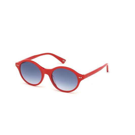 WEB EYEWEAR Women's Sunglasses – Red Plastic Frame, Blue Gradient Lenses