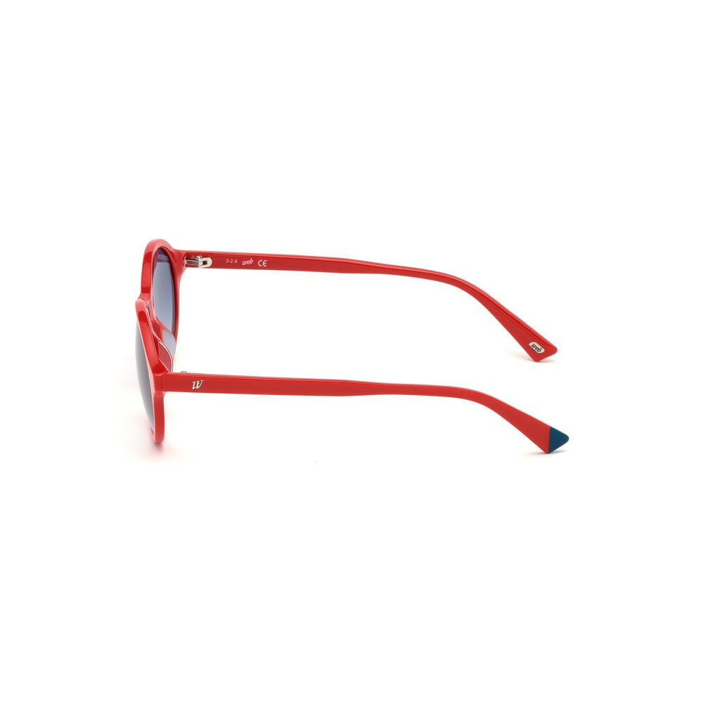WEB EYEWEAR Women's Sunglasses – Red Plastic Frame, Blue Gradient Lenses