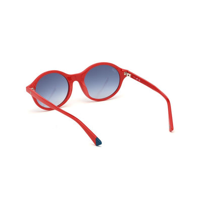 WEB EYEWEAR Women's Sunglasses – Red Plastic Frame, Blue Gradient Lenses