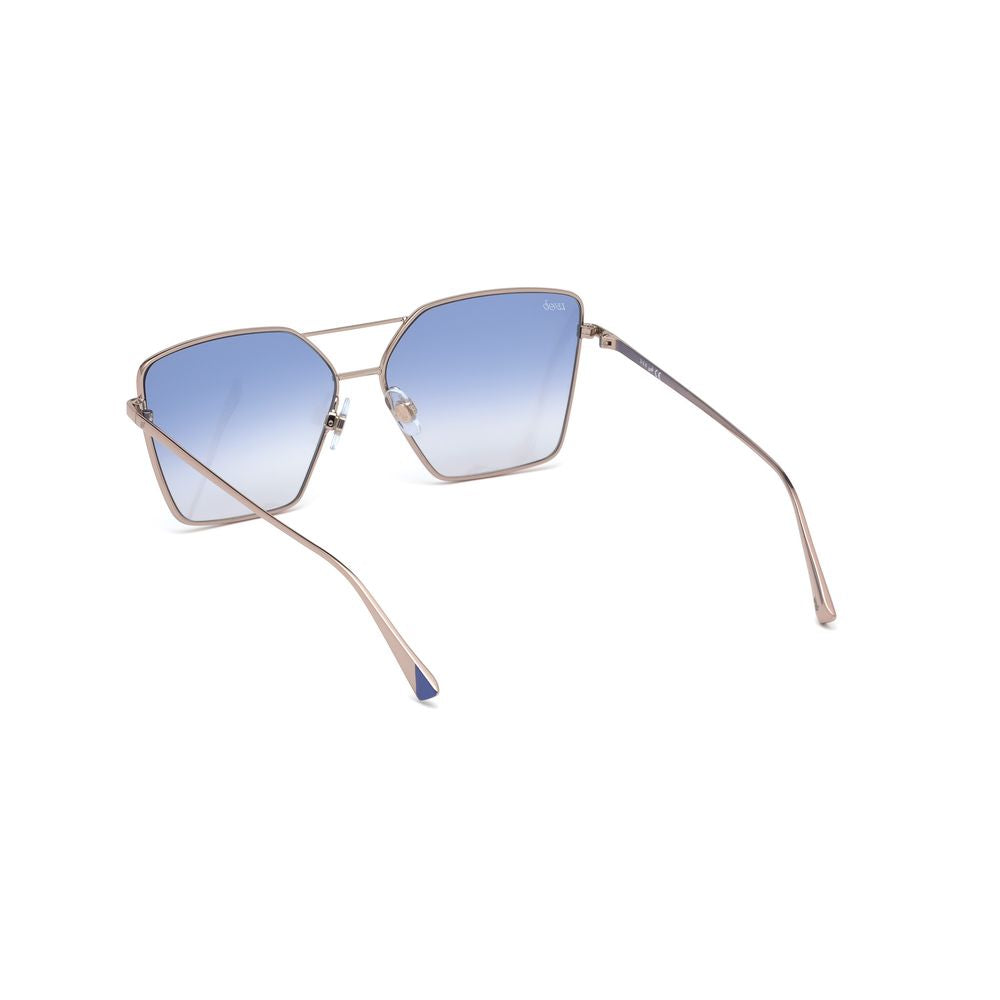 WEB EYEWEAR Women’s Sunglasses – Gold Metal Frame, Blue Gradient Lenses