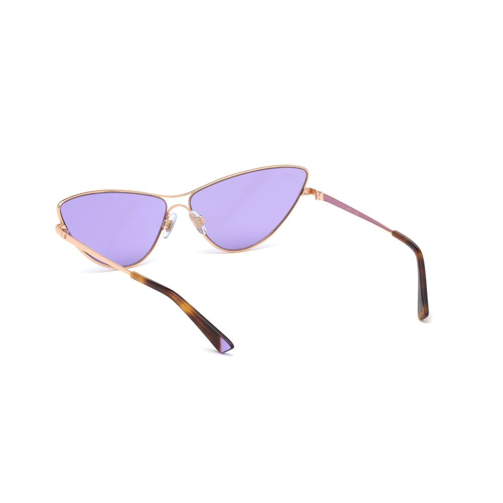 WEB EYEWEAR Women’s Gold Metal Sunglasses – Lilac Lenses