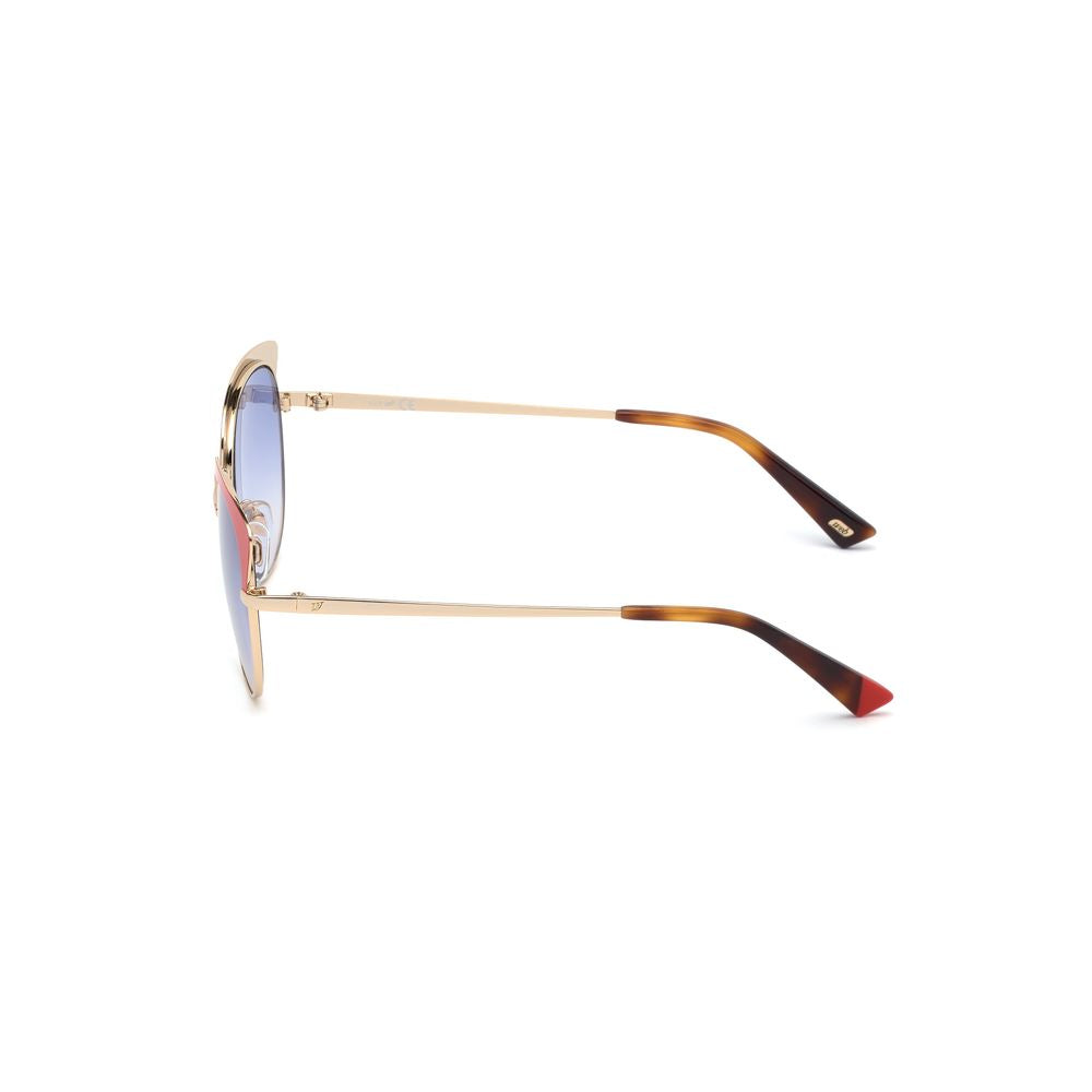 WEB EYEWEAR Women’s Sunglasses – Gold Metal Frame, Blue Gradient Lenses