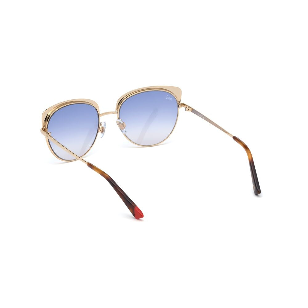 WEB EYEWEAR Women’s Sunglasses – Gold Metal Frame, Blue Gradient Lenses