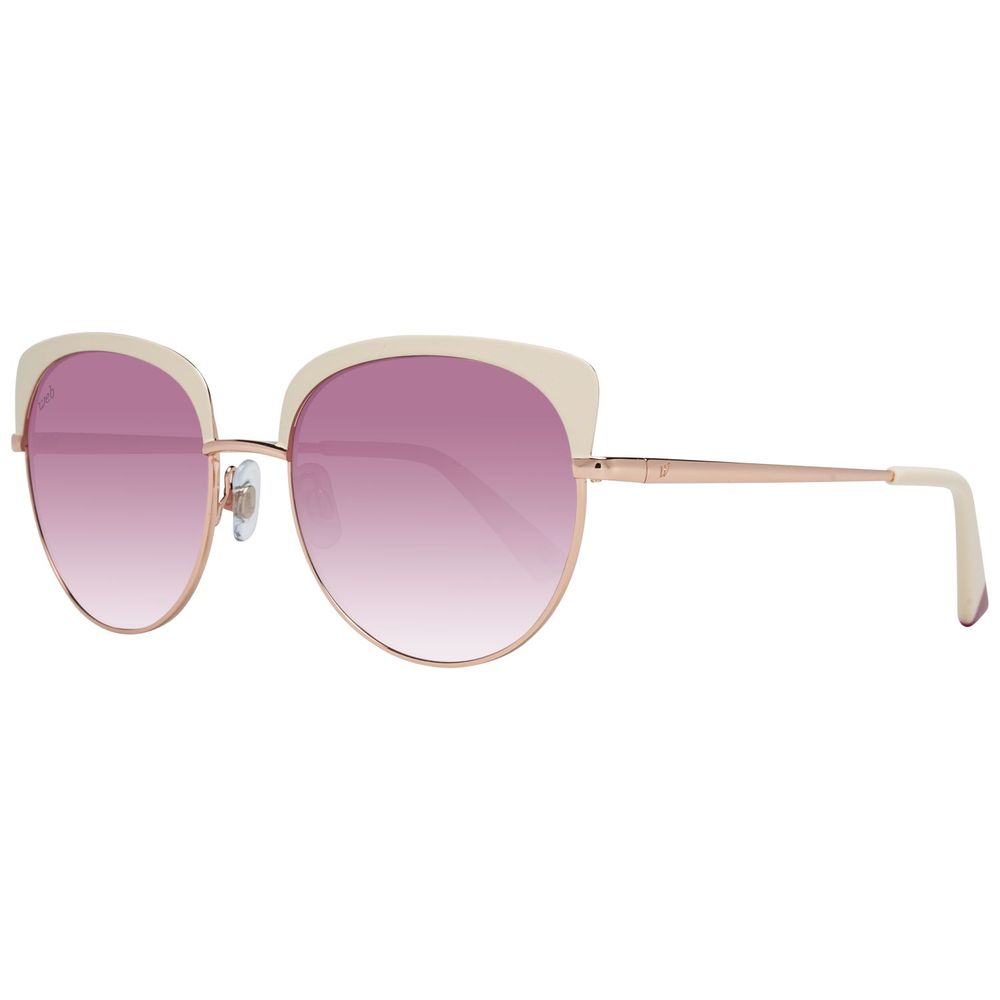 WEB EYEWEAR Women’s Sunglasses – Rose Gold Metal Frame, Pink Lenses