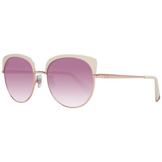 WEB EYEWEAR Women’s Sunglasses – Rose Gold Metal Frame, Pink Lenses