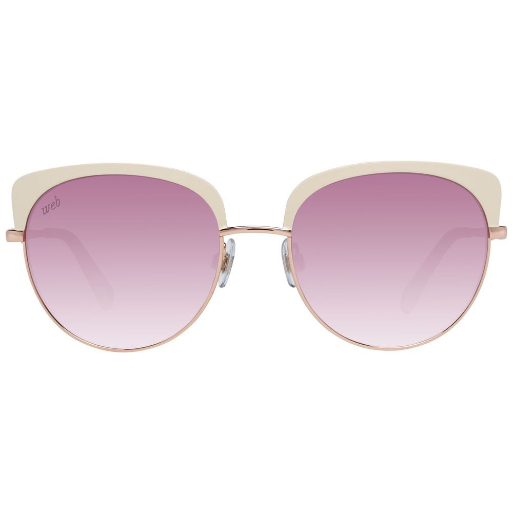 WEB EYEWEAR Women’s Sunglasses – Rose Gold Metal Frame, Pink Lenses