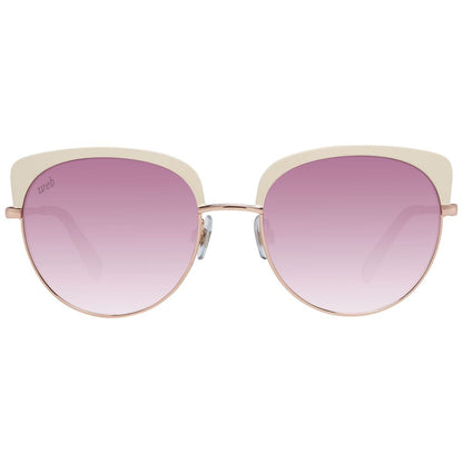 WEB EYEWEAR Women’s Sunglasses – Rose Gold Metal Frame, Pink Lenses