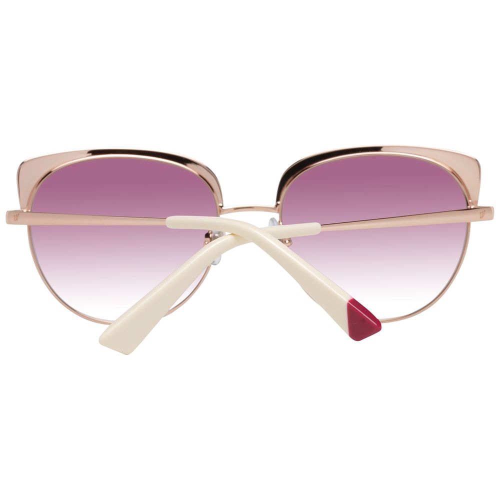 WEB EYEWEAR Women’s Sunglasses – Rose Gold Metal Frame, Pink Lenses