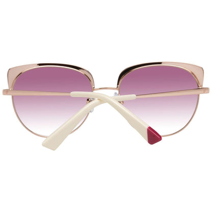 WEB EYEWEAR Women’s Sunglasses – Rose Gold Metal Frame, Pink Lenses