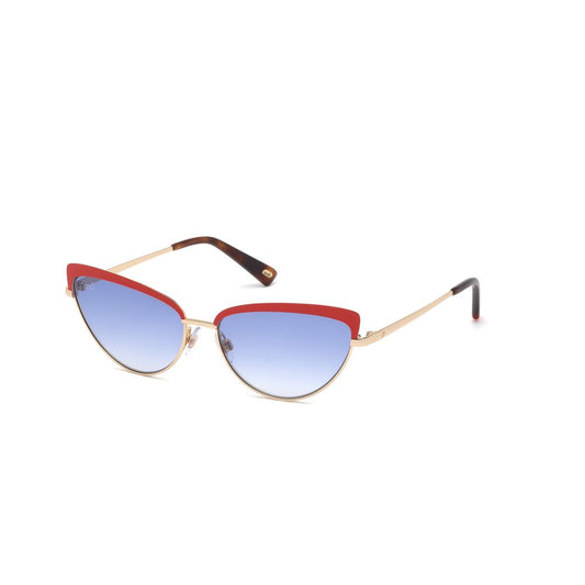 WEB EYEWEAR Women’s Gold Metal Sunglasses – Gradient Blue Lenses