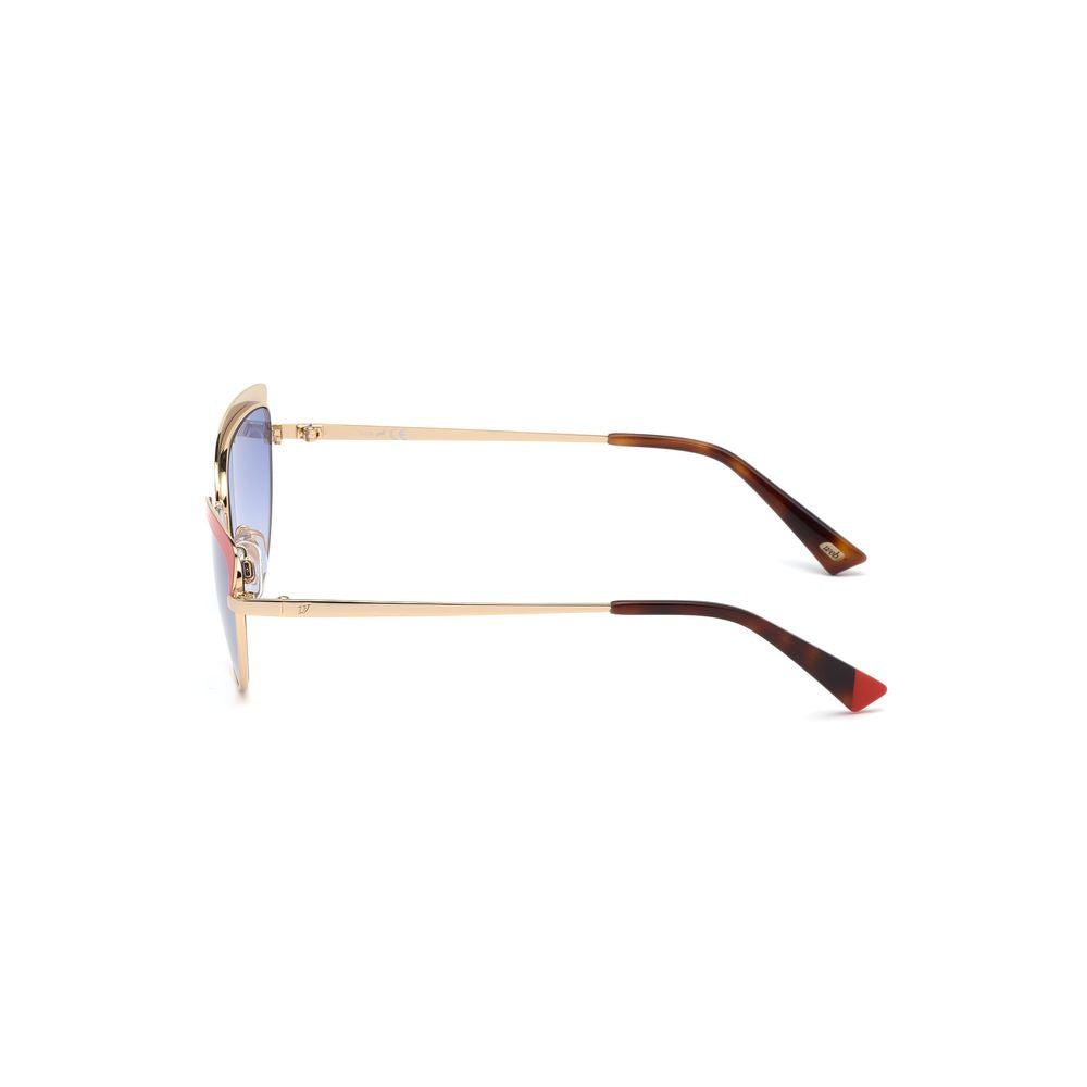 WEB EYEWEAR Women’s Gold Metal Sunglasses – Gradient Blue Lenses
