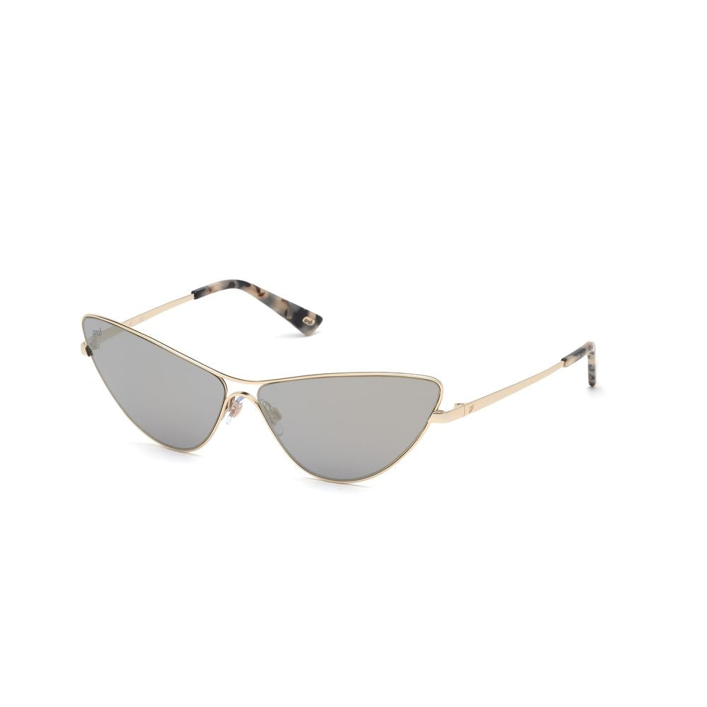 WEB EYEWEAR Women’s Gold Metal Sunglasses – Mirrored Grey Lenses