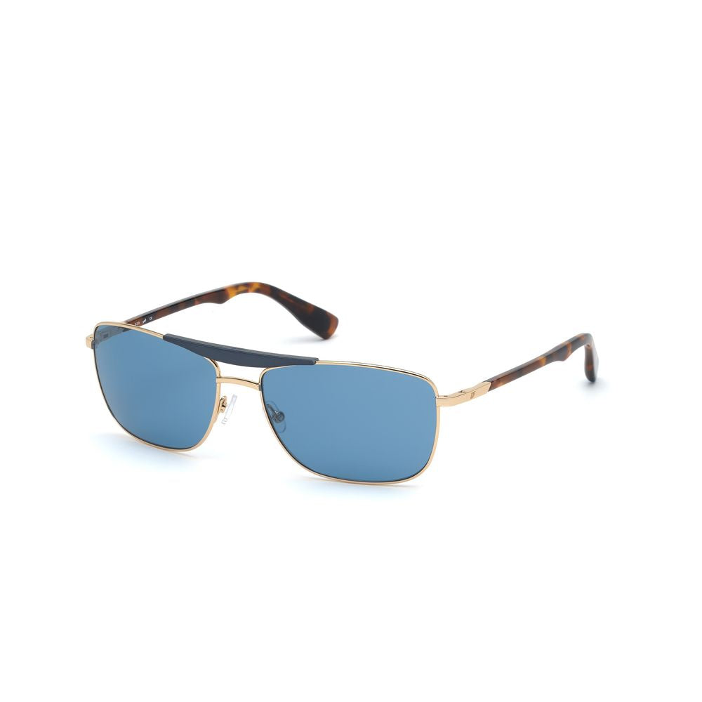 WEB EYEWEAR Gold Metal Sunglasses – Stylish Rectangular Frame