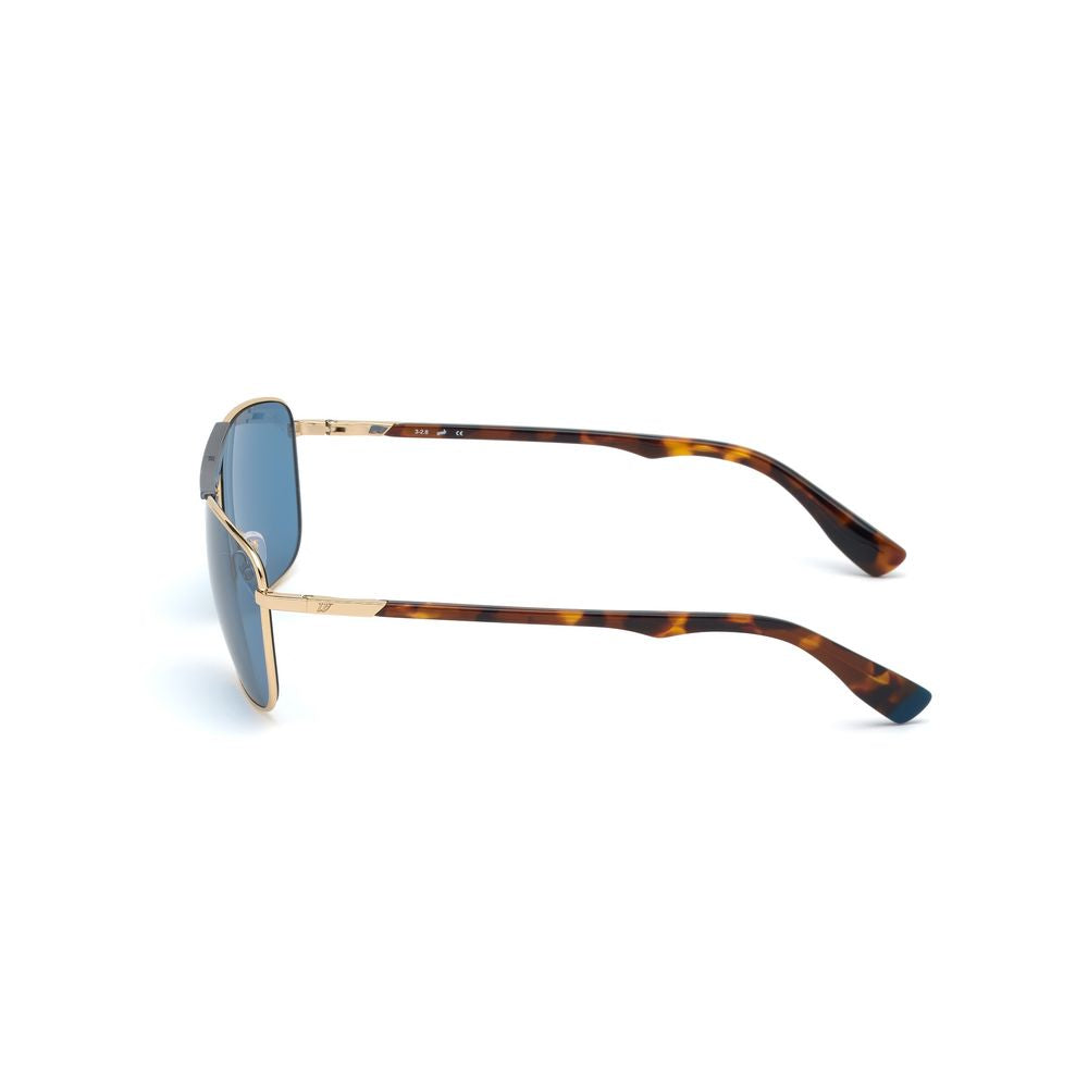 WEB EYEWEAR Gold Metal Sunglasses – Stylish Rectangular Frame