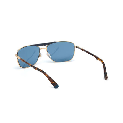 WEB EYEWEAR Gold Metal Sunglasses – Stylish Rectangular Frame