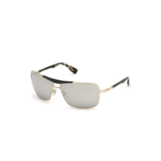 WEB EYEWEAR Gold Metal Sunglasses – Stylish Mirrored Lenses