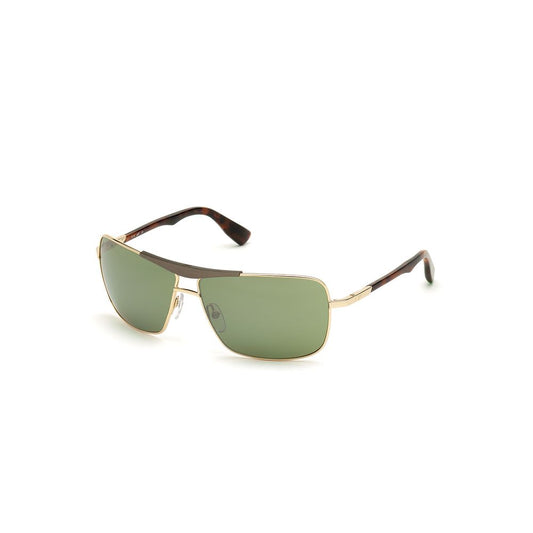 WEB EYEWEAR Gold Metal Sunglasses – Stylish Green Lenses