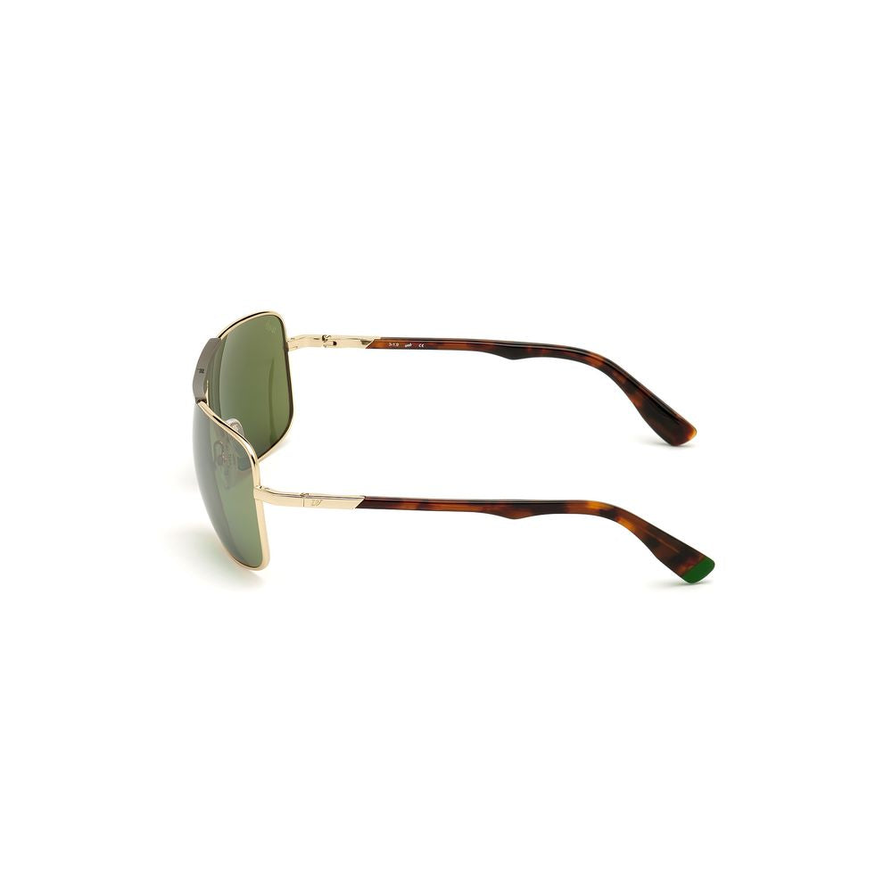 WEB EYEWEAR Gold Metal Sunglasses – Stylish Green Lenses