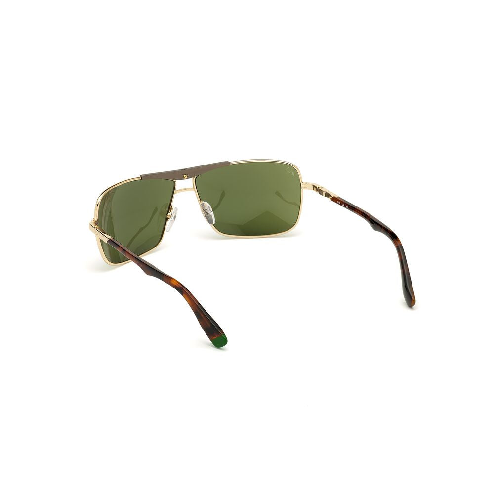 WEB EYEWEAR Gold Metal Sunglasses – Stylish Green Lenses