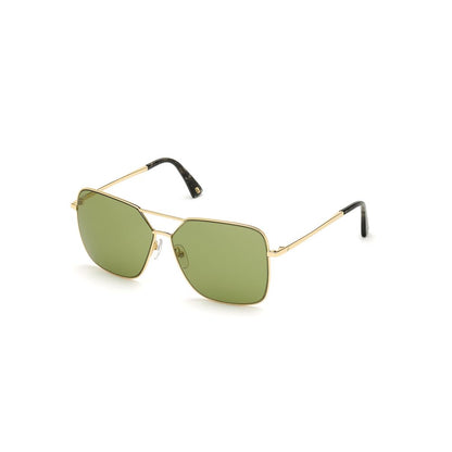 WEB EYEWEAR Women’s Sunglasses – Golden Metal Frame, Green Lenses