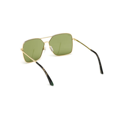 WEB EYEWEAR Women’s Sunglasses – Golden Metal Frame, Green Lenses