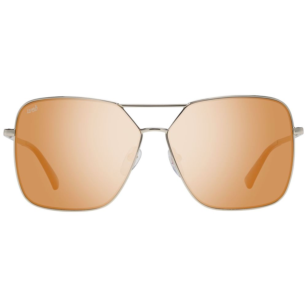 WEB EYEWEAR Women’s Gold Metal Sunglasses – Orange Lenses