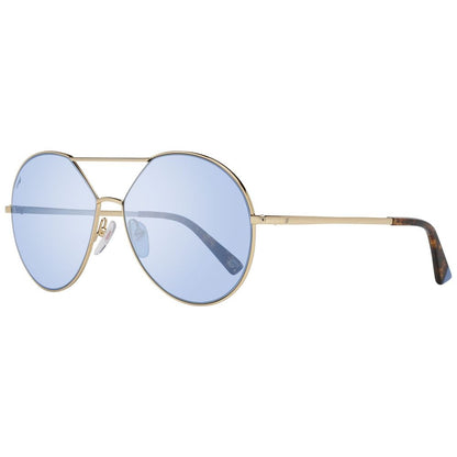 WEB EYEWEAR Women’s Gold Metal Sunglasses – Blue Lenses