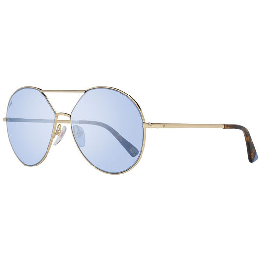 WEB EYEWEAR Women’s Gold Metal Sunglasses – Blue Lenses
