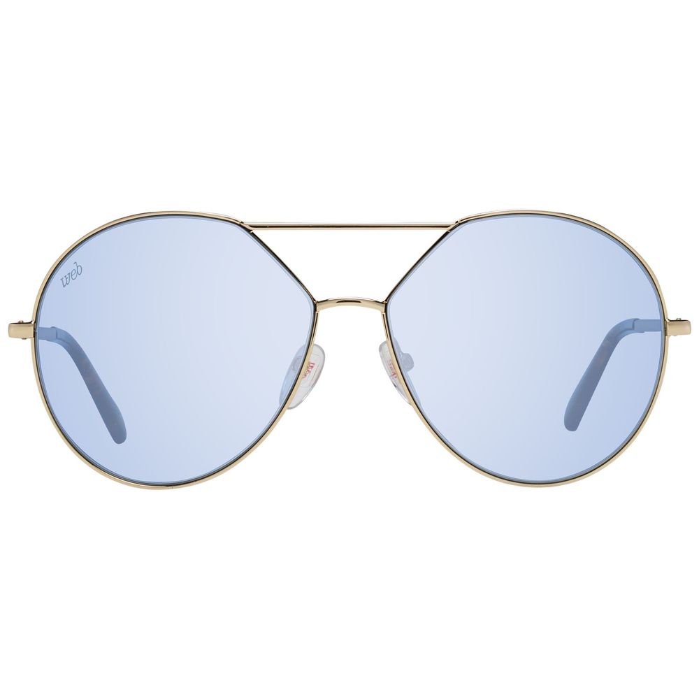 WEB EYEWEAR Women’s Gold Metal Sunglasses – Blue Lenses