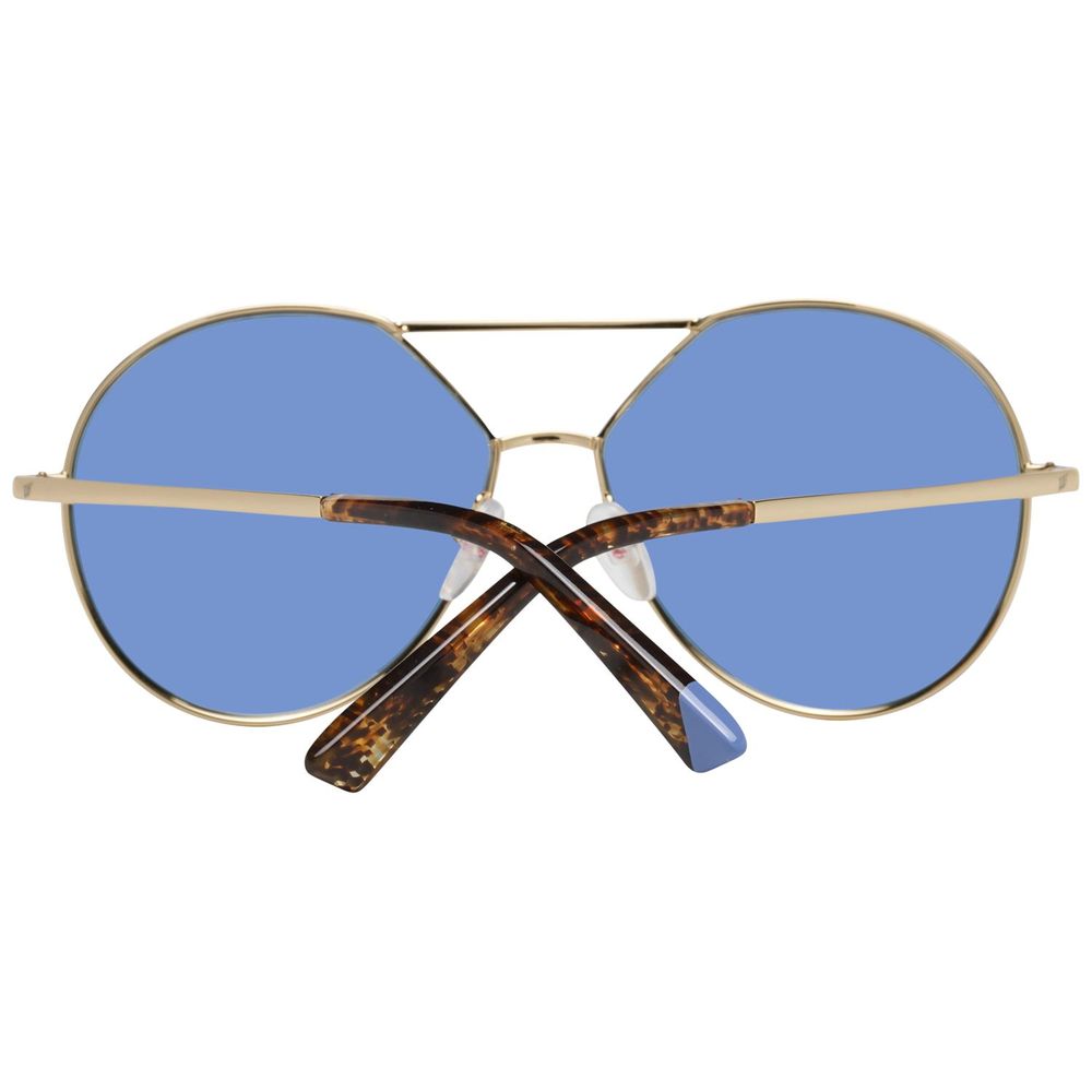 WEB EYEWEAR Women’s Gold Metal Sunglasses – Blue Lenses