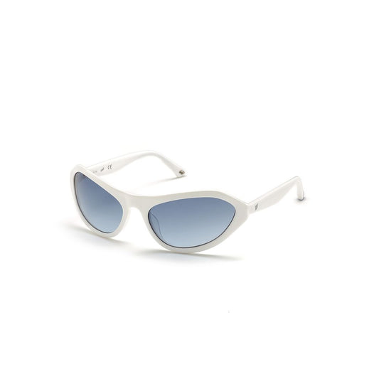 WEB EYEWEAR Women’s Sunglasses – White Plastic Frame, Blue Gradient Lenses