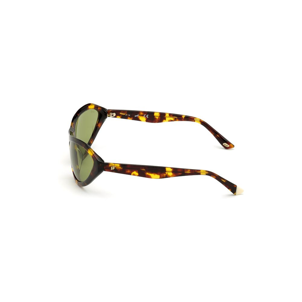 WEB EYEWEAR Women’s Sunglasses – Brown Plastic Frame, Green Lenses