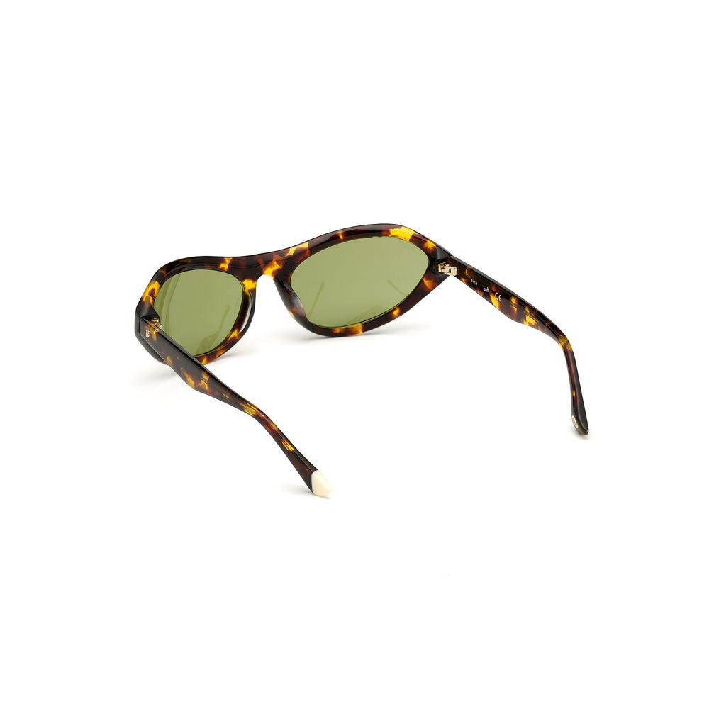 WEB EYEWEAR Women’s Sunglasses – Brown Plastic Frame, Green Lenses