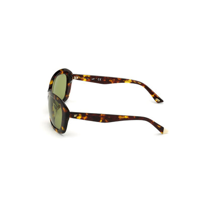 WEB EYEWEAR Women’s Sunglasses – Brown Plastic Frame, Green Lenses