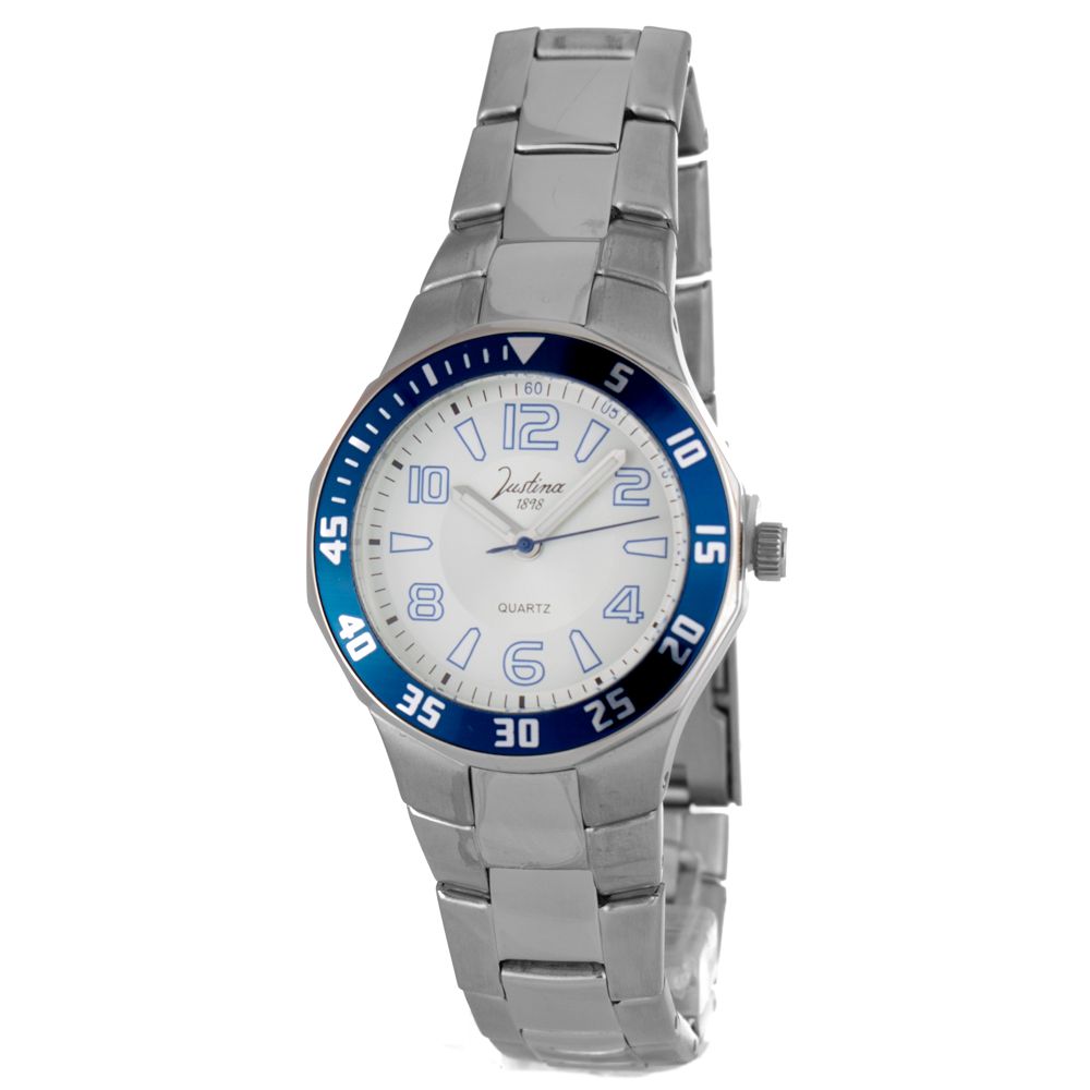 JUSTINA Silver Stainless Steel Dress Watch