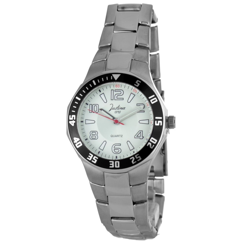 JUSTINA Silver Stainless Steel Dress Watch