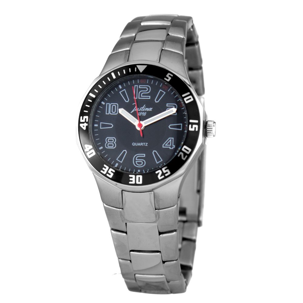 JUSTINA Silver Stainless Steel Sport Watch - Style Meets Functionality