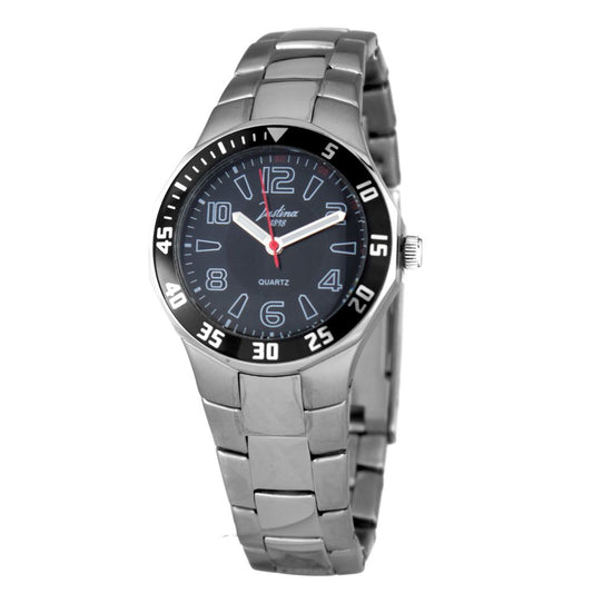JUSTINA Silver Stainless Steel Sport Watch - Style Meets Functionality