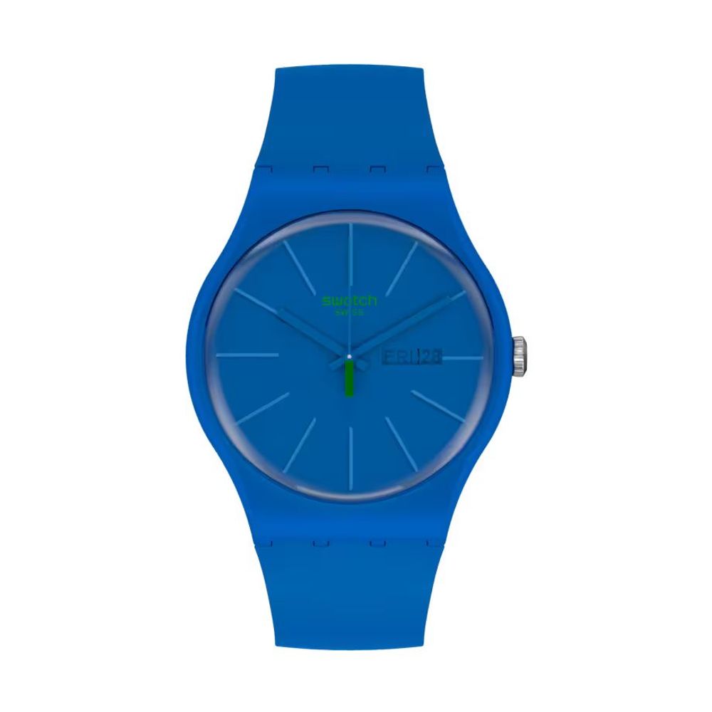 SWATCH Blue Plastic Dress Watch - Stylish and Functional Timepiece