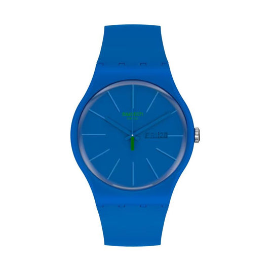SWATCH Blue Plastic Dress Watch - Stylish and Functional Timepiece