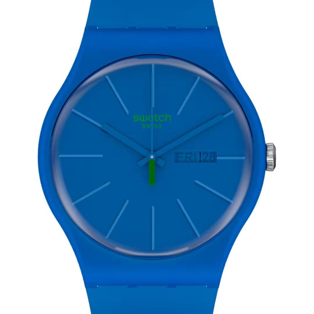 SWATCH Blue Plastic Dress Watch - Stylish and Functional Timepiece