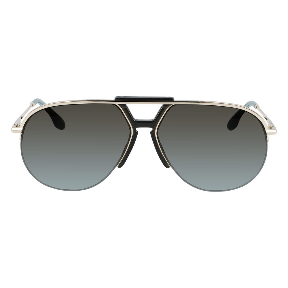 Victoria Beckham Women’s Sunglasses – Gold Metal Frame, Blue Gradient Lenses