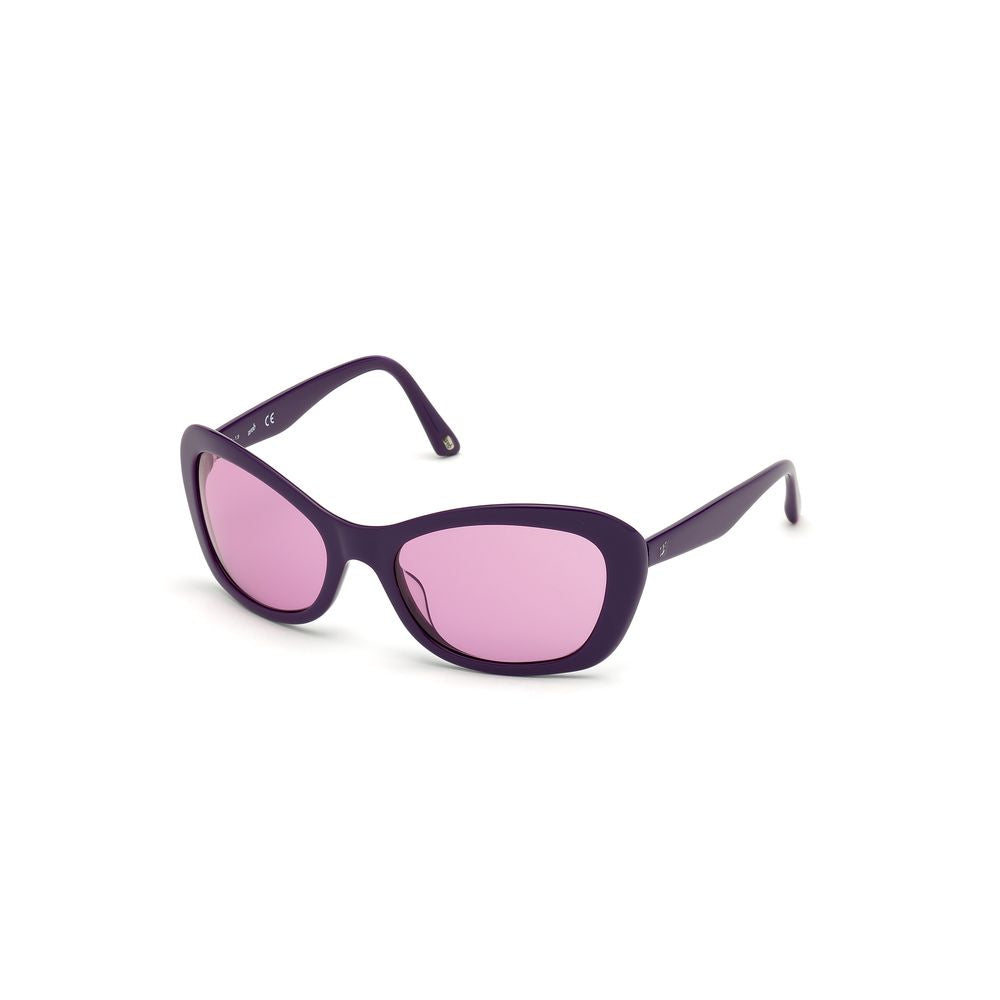 WEB EYEWEAR Women’s Sunglasses – Lilac Plastic Frame, Red Lenses