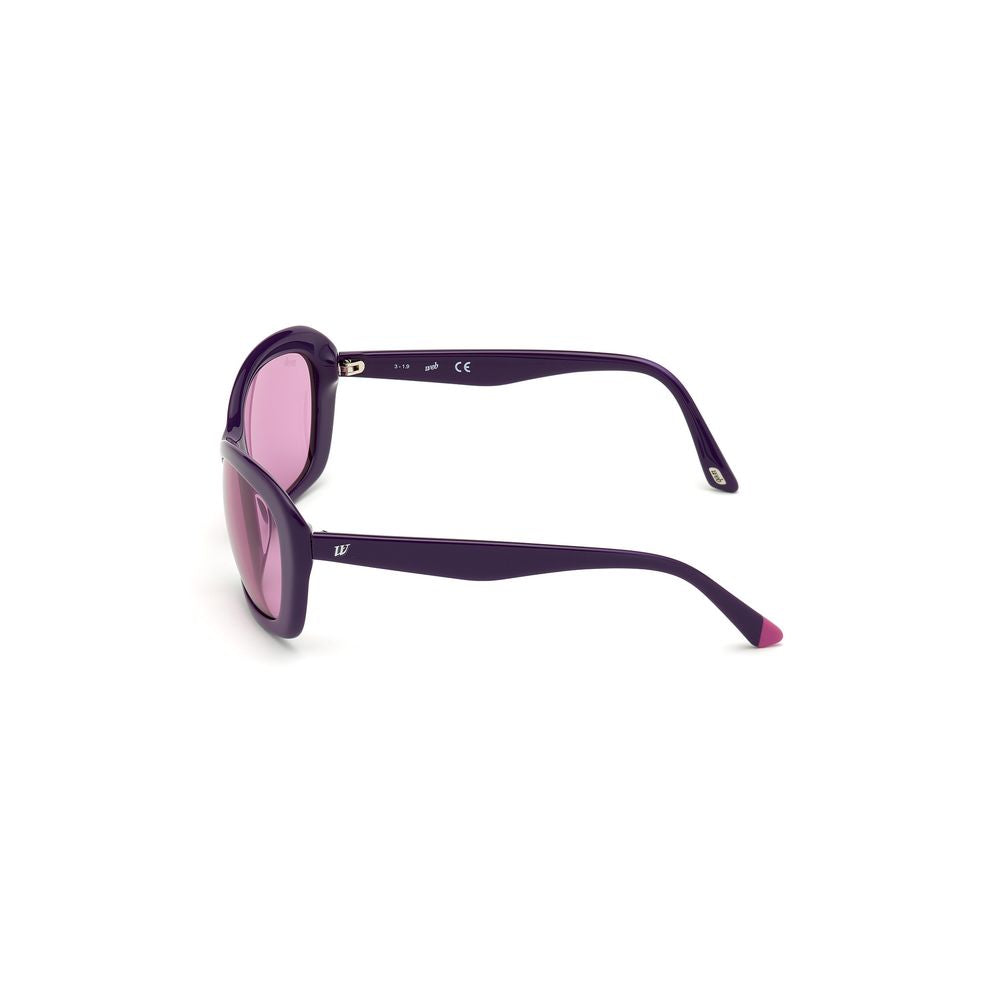 WEB EYEWEAR Women’s Sunglasses – Lilac Plastic Frame, Red Lenses