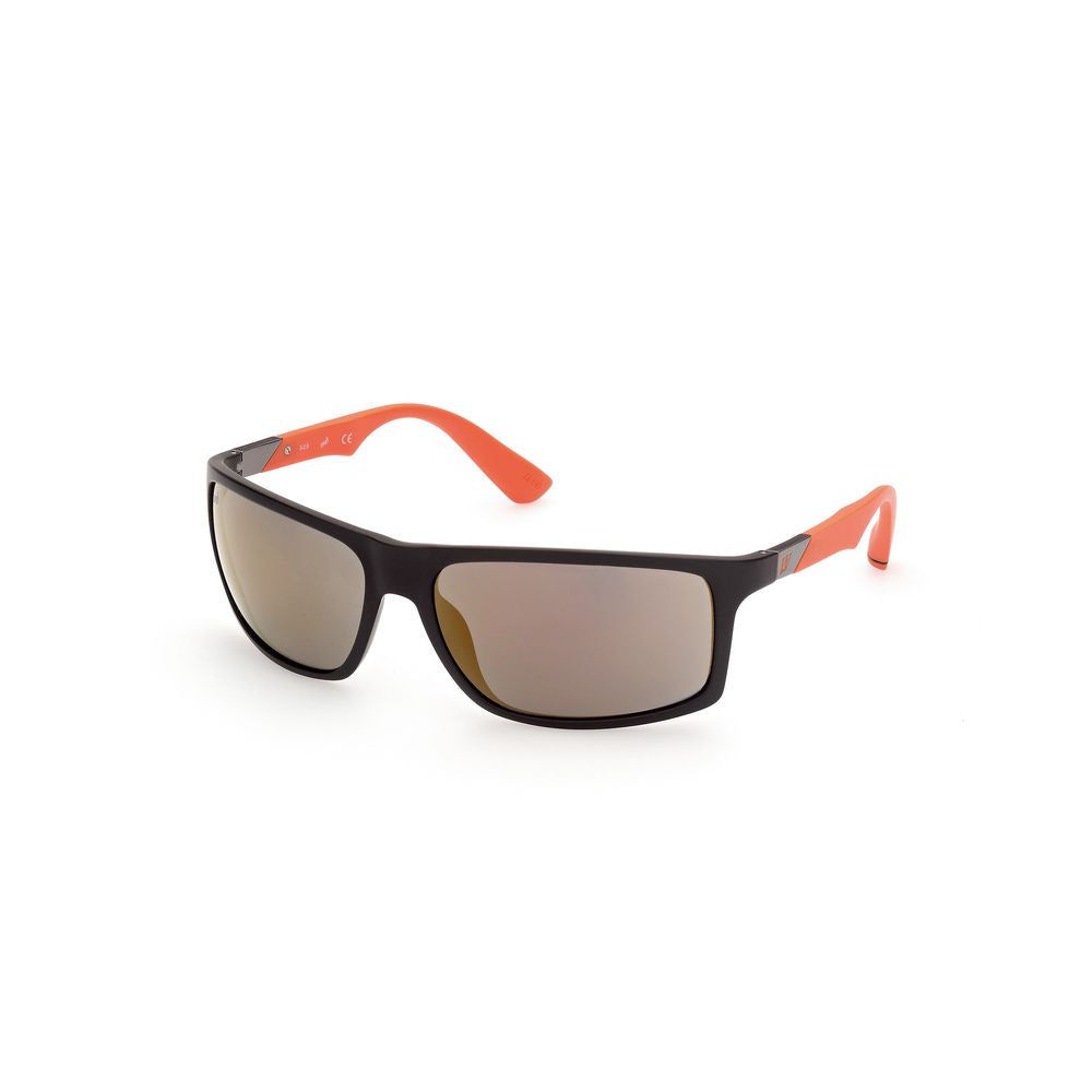 WEB EYEWEAR Black Acetate Sunglasses – Stylish Mirrored Lenses