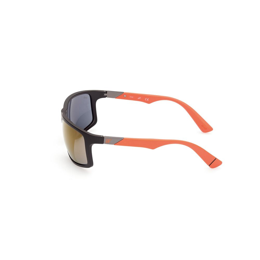 WEB EYEWEAR Black Acetate Sunglasses – Stylish Mirrored Lenses